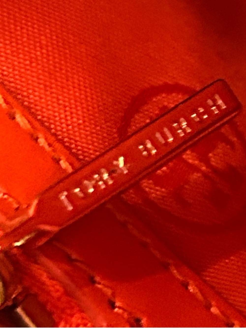 Tory Burch Women’s Orange Leather Tote with Signature Logo - Picture 7 of 16